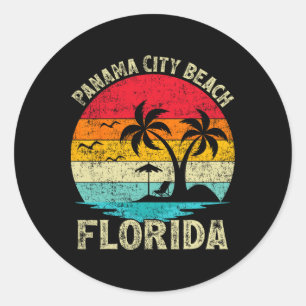 Family Vacation Vintage Retro Florida Panama City  Classic Round Sticker