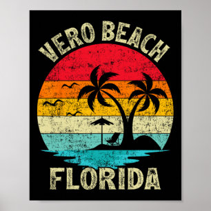 Family Vacation Vintage Retro Florida Vero Beach Poster