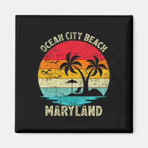 Family Vacation Vintage Retro Maryland Ocean City  Magnet