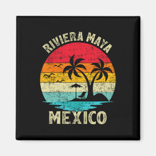 Family Vacation Vintage Retro Mexico Riviera Maya Magnet