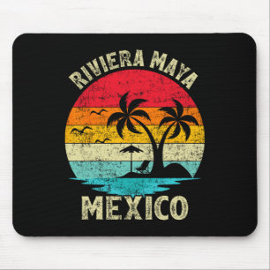Family Vacation Vintage Retro Mexico Riviera Maya  Mouse Pad