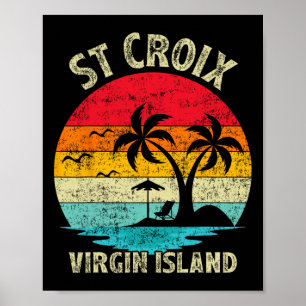 Family Vacation Vintage Retro Virgin Island St. Cr Poster