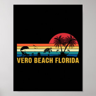 Family Vacation Vintage Vero Beach Florida Sea Tur Poster