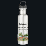 Family vacation woodland forest animals deer 710 ml water bottle<br><div class="desc">A forest,  woodland landscape with deer,  fox and a rabbit.  Personalise and add a name,  event,  and place.</div>