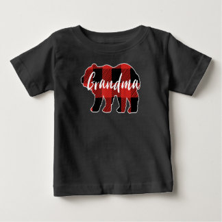Family Valentine Matching Buffalo Plaid Grandma Baby T-Shirt