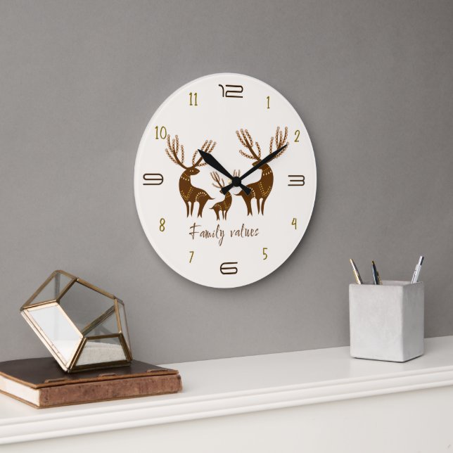 Family Values Deer Wall Clock (Office)