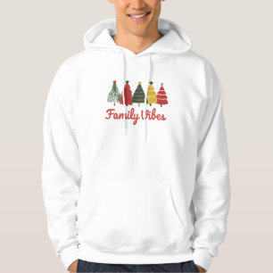 Family Vibes – Cozy Christmas Tree Design Hoodie