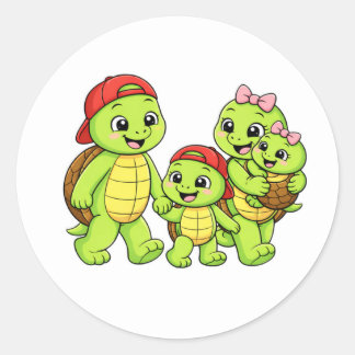 Family Walk Classic Round Sticker