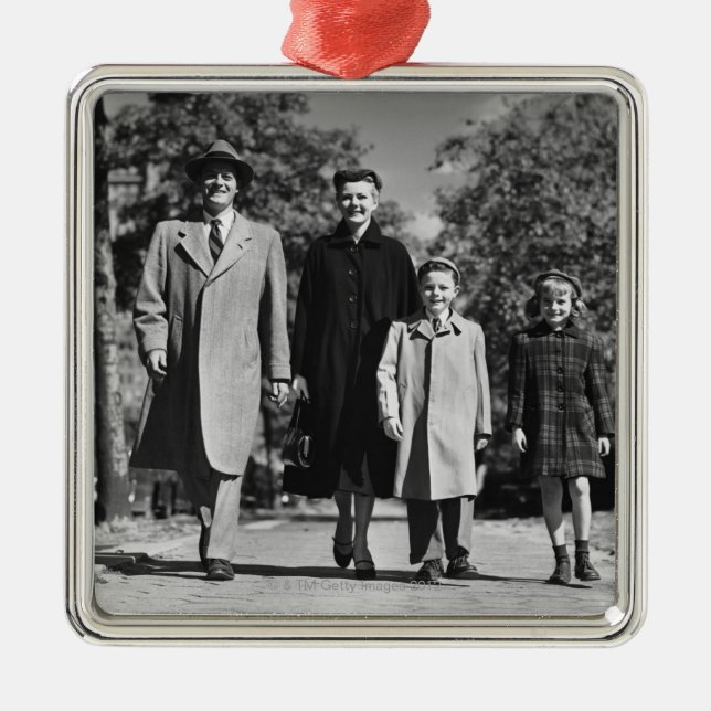 Family Walking Metal Tree Decoration (Front)