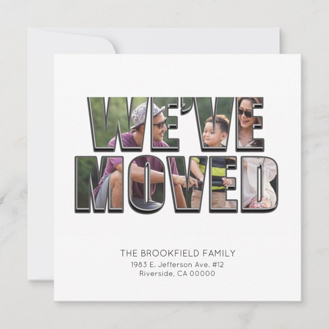 Family We Have Moved Photo New Address Moving Announcement (Front)