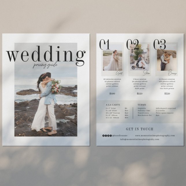Family Wedding Photographer Photography Price List Flyer (Creator Uploaded)