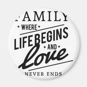 Family: Where Life Begins And Love Never Ends Magnet