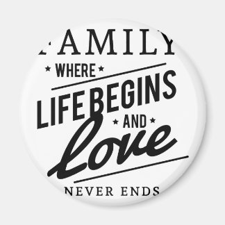 Family: Where Life Begins And Love Never Ends Magnet