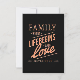FAMILY Where Life Begins & Love Never Ends. Thank You Card