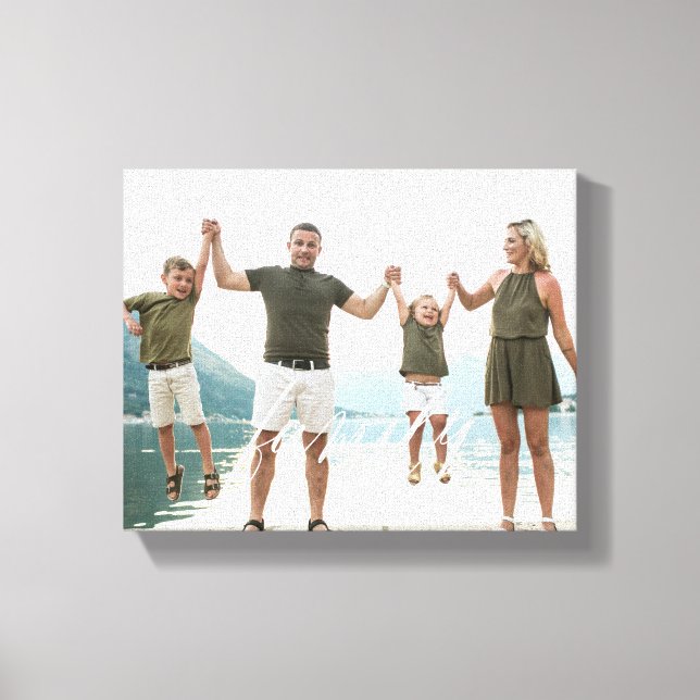 FAMILY White Overlay Gift Photo Canvas Print (Front)