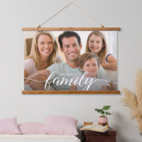 Family white overlay name personalised photo