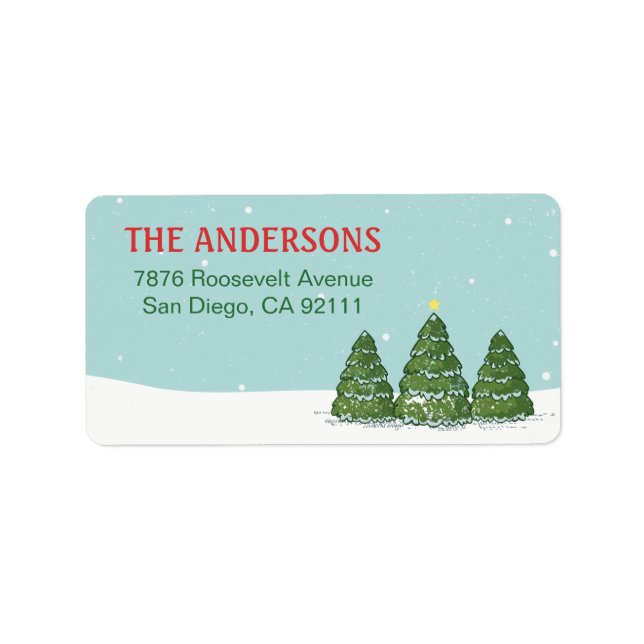 Family Winter Holidays Blessing Label (Front)