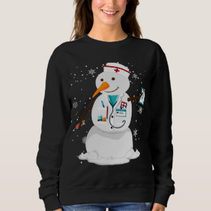 family winter santa snowman nurse christmas tree sweatshirt