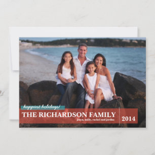 Family with Back Photo Holiday Card
