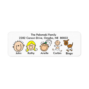 Family With Dog Address Labels