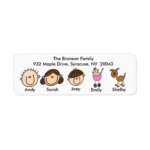 Family With Dog Address Labels