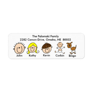 Family With Dog Address Labels