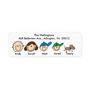 Family With Dog Address Labels