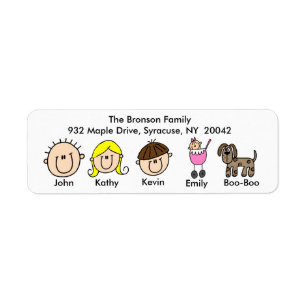 Family With Dog Address Labels