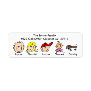 Family With Dog Address Labels