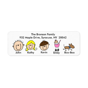 Family With Dog Address Labels