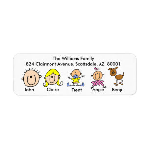 Family With Dog Address Labels