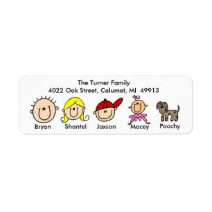 Family With Dog Address Labels