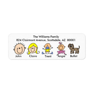 Family With Dog Address Labels