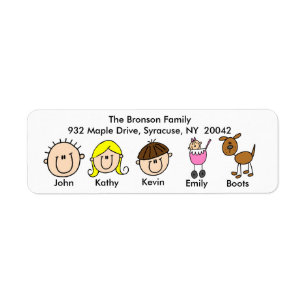 Family With Dog Address Labels