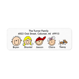 Family With Dog Address Labels