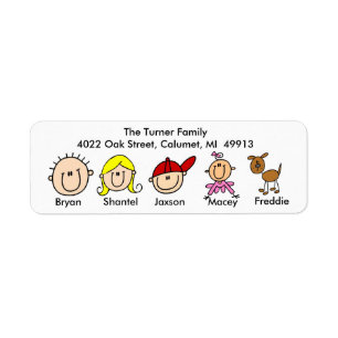 Family With Dog Address Labels