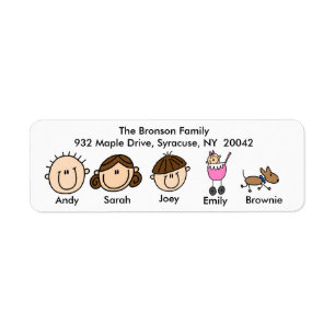 Family With Dog Address Labels
