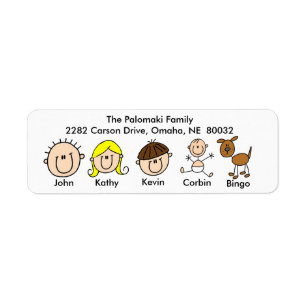 Family With Dog Address Labels