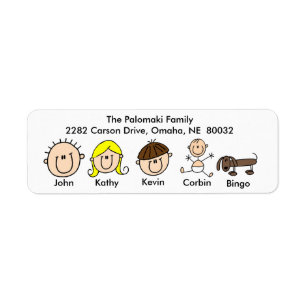 Family With Dog Address Labels