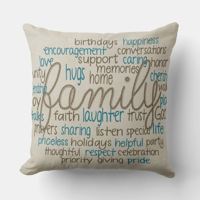 Family word cloud cushion (Front)