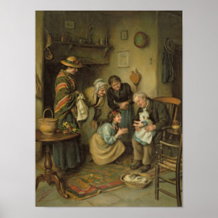 Family Worship, from the Pears Annual, 1911 Poster