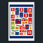 Family Xmas Countdown Christmas Advent Calendar Poster<br><div class="desc">Family Xmas Countdown Christmas Advent Calendar Poster. Beautiful vintage effect.</div>