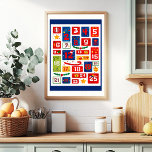 Family Xmas Countdown Christmas Advent Calendar Poster<br><div class="desc">Family Xmas Countdown Christmas Advent Calendar Poster. Beautiful vintage effect.</div>