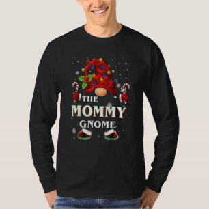 Family Xmas Pajama Mummy Gnome Buffalo Plaid Match T-Shirt