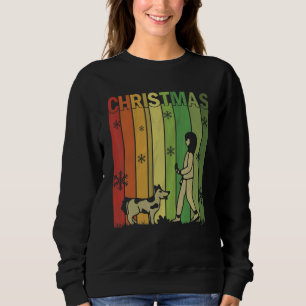 Family Xmas Pyjamas Matching Retro Dog Trainer Chr Sweatshirt