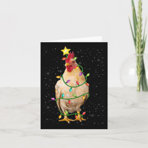 Family Xmas Season Christmas Lights Chicken Ugly S Card