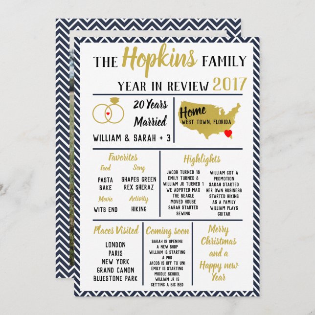 family Year in review, family event Christmas Invitation (Front/Back)