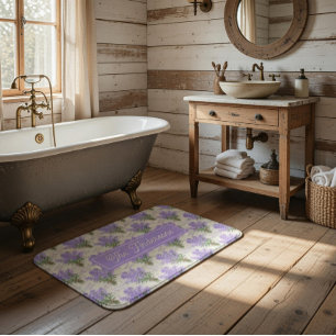 Familyname Provence Lavender Bunches  Bath Mat