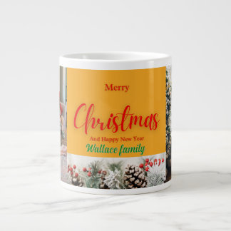 famiy christmas photo ,customise large coffee mug