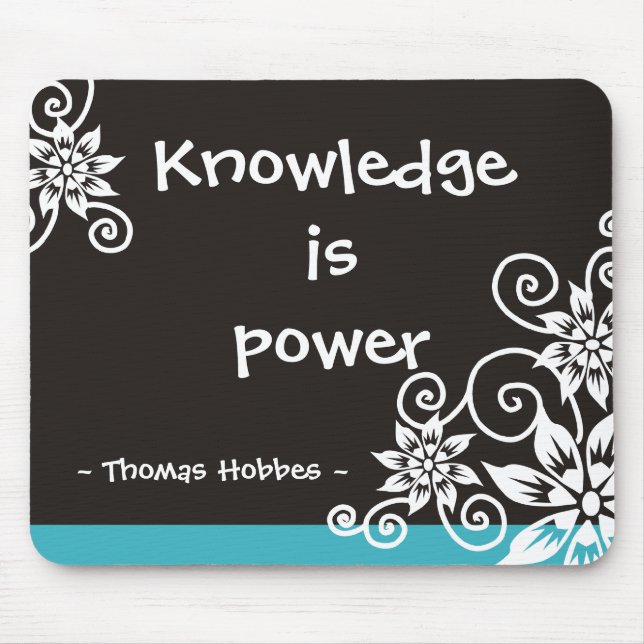 Famous 3 Word Quotes - Thomas Hobbes quote Mouse Pad (Front)